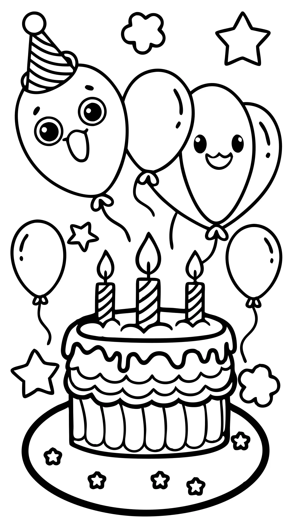 coloriages cartes de joyeux anniversaire